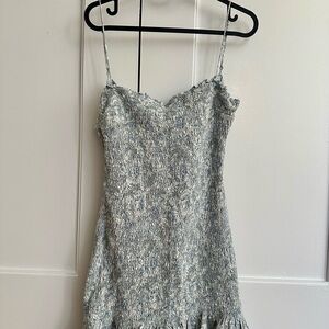 Abercrombie & Fitch Blue Textured Mini Dress